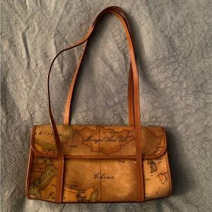 🔴 Alviero Martini Tan Map Print Mini Bag! 🔥